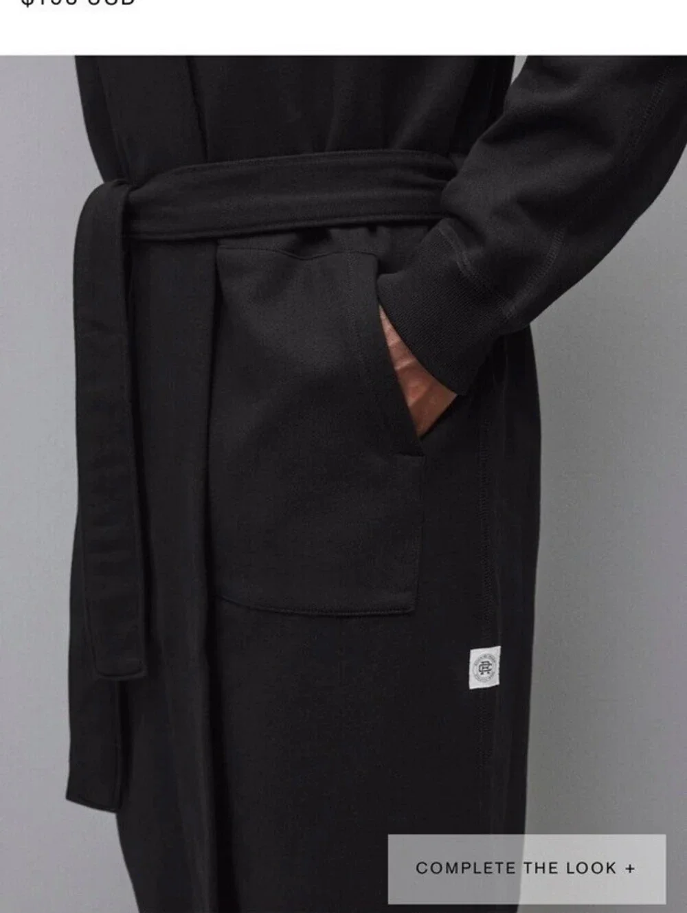 Reigning Champ Robe Size Small Black Hoodie